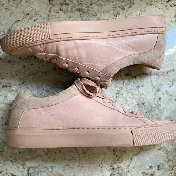 $295 Koio Capri Fiore Pink Leather Italian Lace Up Low Top Sneakers 38 Fiore - Picture 5 of 15